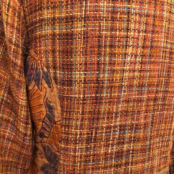 Daniel K Copper Vintage Tweed & floral with sequin Blazer Jacket-Small - Picture 7 of 8